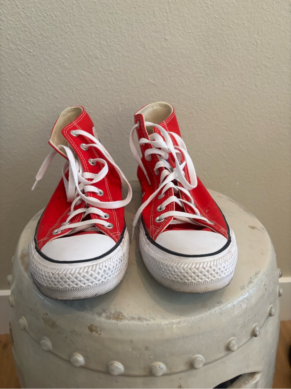 Classic Men’s Converse Red Canvas High-Top Sneakers